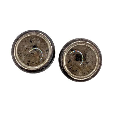 Sale Photo Thumbnail #256: Sterling Silver Clear Epoxy Round Stud Earrings