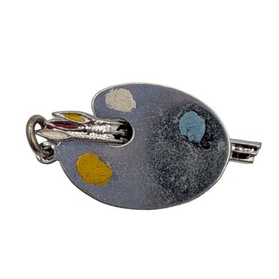 Sale Photo Thumbnail #329: Sterling Silver Art Pallete Resin Charm
