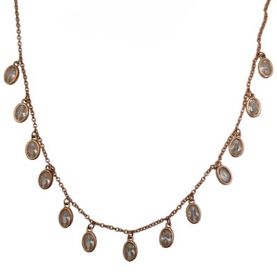 Sale Photo Thumbnail #526: Signed Rose Gold Over Sterling Silver Tourmaline Necklace