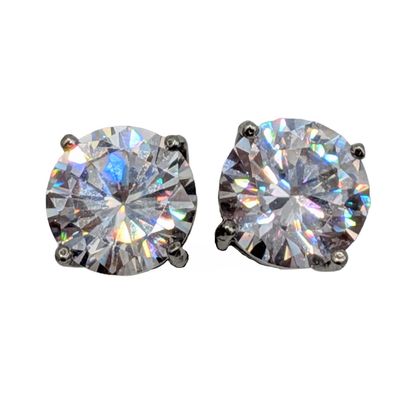 Sale Photo Thumbnail #305: Signed Sterling Silver Rhinestone Circle Stud Earrings