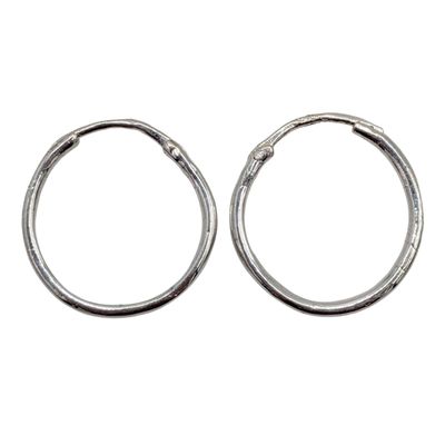 Sale Photo Thumbnail #220: Signed Sterling Silver Small Hoop Earrings