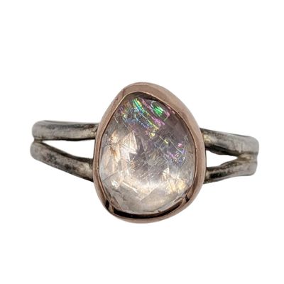 Sale Photo Thumbnail #91: Signed Sterling Silver Rhinestone Teardrop Ring Sz. 6