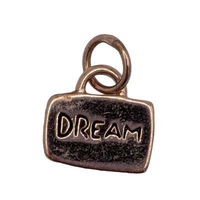 Sale Photo Thumbnail #308: Signed Gold Over Sterling Silver "Dream" Charm