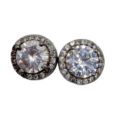 Sale Photo Thumbnail #299: Signed Sterling Silver Rhinestones Stud Earrings