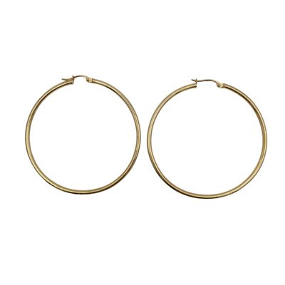 Sale Photo Thumbnail #539: Signed Sterling Silver Gold Over Hoop Earrings