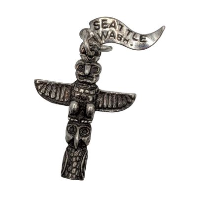 Sale Photo Thumbnail #432: Signed Sterling Silver Seattle Washington Totem Pole Charm