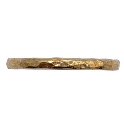 Sale Photo Thumbnail #231: Signed Gold Over Sterling Silver Hammered Band Ring Sz. 8