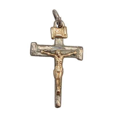 Sale Photo Thumbnail #172: Gold Over Sterling Silver Religious Cross Pendant