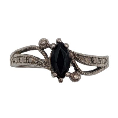 Avon Sterling Silver Black Onyx Ring Sz. 7.5