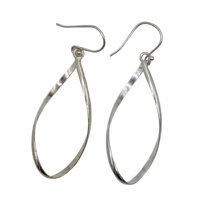 Sale Photo Thumbnail #191: Sterling Silver Twisted Hoop Hook Earrings