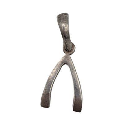 Sale Photo Thumbnail #584: Signed Sterling Silver Wishbone Pendant