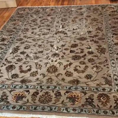 8 x 10 Hand Knotted Silk and Wool Jaipur Area Rug