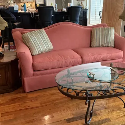 Sofa, End Tables, Coffee Table And Matching Lamps 