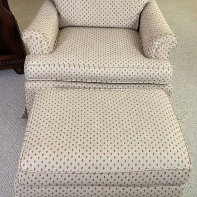 Fairfield Upholstered Armchair and Matching Ottoman