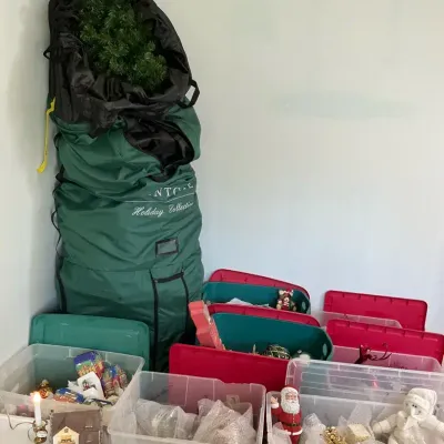 Artificial Christmas Tree with Storage Bag and Holiday Decorations