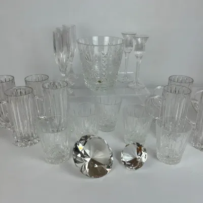 Waterford Crystal Ice Bucket, Glassware and Crystal Paperweights