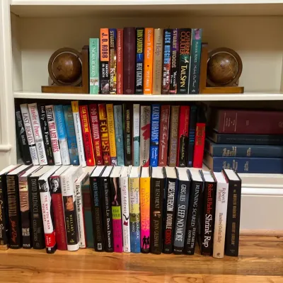 Fiction and Mystery Books with Globe Bookends