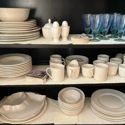 Mikasa Italian Countryside Dinnerware and Blue Stemware