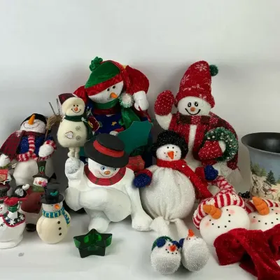 Christmas Snowman Figurines and Holiday Decorations