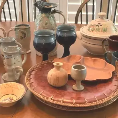 Studio Pottery Mugs, Pitchers, Bowls and Serving Pieces
