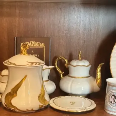 Queen Elizabeth II Royal Commemorative China and Gold Trimmed Tea Service