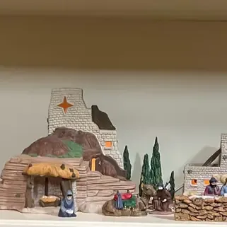 Nativity Village Display and Bibles