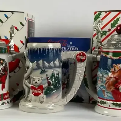Budweiser and Coca Cola Collectible Beer Steins