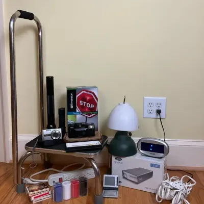 Step Stool, Electronics, External Hard Drive and Accessories