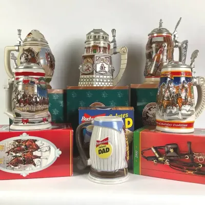 Budweiser Collectible Beer Steins with Boxes