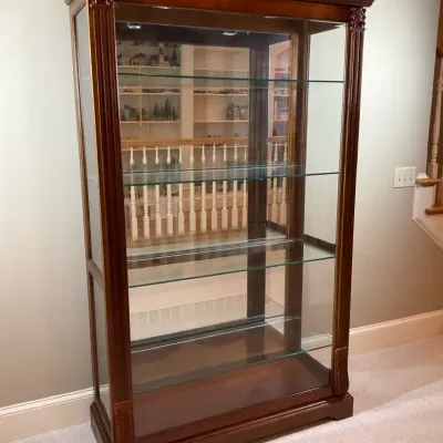 Wood and Glass Curio Display Cabinet