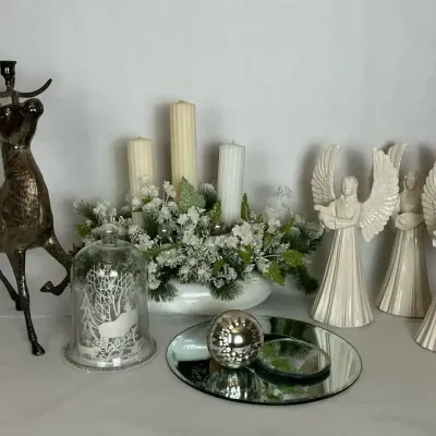 Christmas Angels, Reindeer Candleholder and Holiday Décor