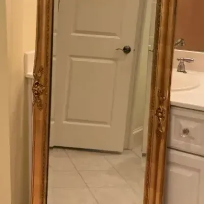 Ornate Gold Tone Framed Floor Mirror