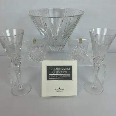 Waterford Crystal Millennium Stemware, Tumblers and Bowl