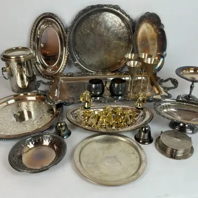 Silverplate Serving Trays and Table Accessories