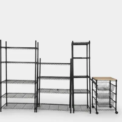Black Metal Shelving Units 