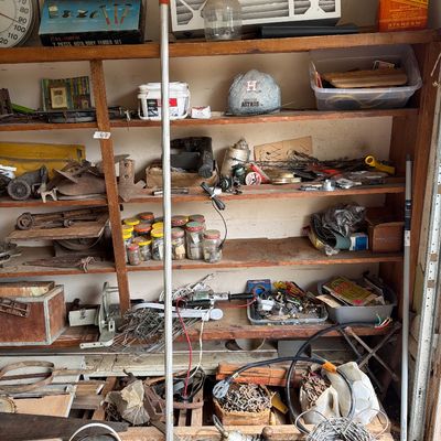 Sale Photo Thumbnail #128: Vintage Tools, Fan, Ladders, misc.