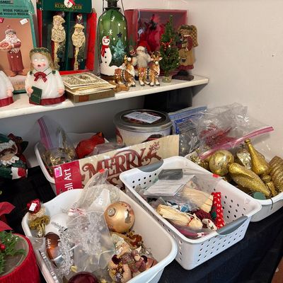 Sale Photo Thumbnail #27: Nativity, Candles, Bells, assorted Christmas items and more.