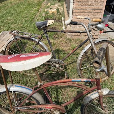 Sale Photo Thumbnail #139: Two Vintage, Bicycles 
 Swinger Lighting Bolt, Western Flyer by western Auto.