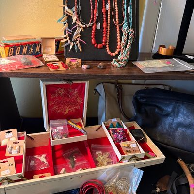 Sale Photo Thumbnail #43: Jewelry, Earrings, Necklaces, Bracelets, Jewelry Boxes, Purses and more.