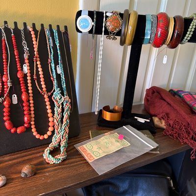 Sale Photo Thumbnail #48: Jewelry, Earrings, Necklaces, Bracelets, Jewelry Boxes, Purses and more.
