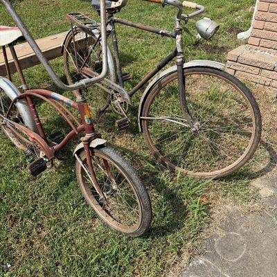 Sale Photo Thumbnail #138: Two Vintage, Bicycles 
 Swinger Lighting Bolt, Western Flyer by western Auto.