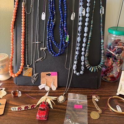 Sale Photo Thumbnail #10: Scarves, Coach Purse, Jewelry Boxes, and watches, Doug Paulus, Lapis Lazuli, and Jewelry.