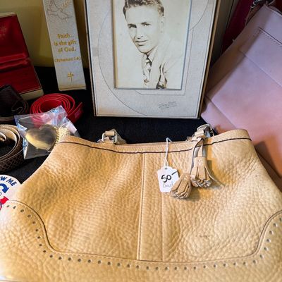 Sale Photo Thumbnail #6: Scarves, Coach Purse, Jewelry Boxes, and watches, Doug Paulus, Lapis Lazuli, and Jewelry.