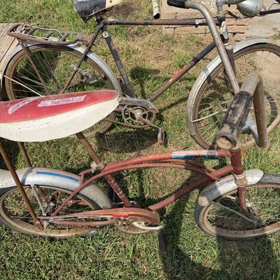 Sale Photo Thumbnail #137: Two Vintage, Bicycles 
 Swinger Lighting Bolt, Western Flyer by western Auto.