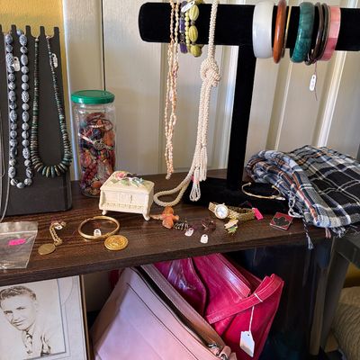 Sale Photo Thumbnail #4: Scarves, Coach Purse, Jewelry Boxes, and watches, Doug Paulus, Lapis Lazuli, and Jewelry.