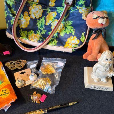 Sale Photo Thumbnail #16: Nolan Miller Pin, Dakine Bacpack, Purses, Scarves, 925, 
Bracelets, necklaces. Vintage Toy