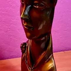 Sale Photo Thumbnail #264: Adorned with jewels.
Measures 13 inches high, 6 inches wide and 5 inches deep.
Several small scuffs.