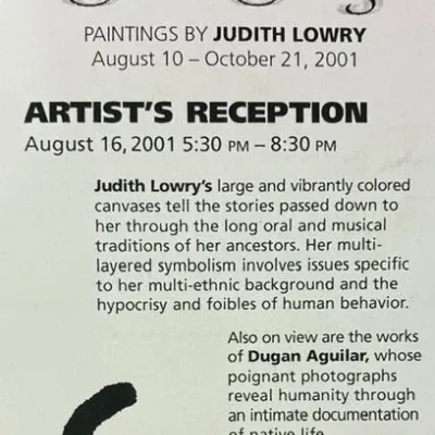 Sale Photo Thumbnail #64: Judith Lowry is a Native American artist. Based in Northern California, she is Maidu and Achomawi and enrolled in the Pit River Tribe. Lowry primarily works in acrylics on canvas. Lowry's paintings have been exhibited at the Crocker Art Museum in Sacramen