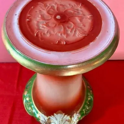 Sale Photo Thumbnail #79: Measures 22 inches high and 14 inches in diameter.
Small chip at top edge (see photo).