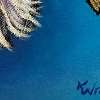 Sale Photo Thumbnail #177: Kathy Wronski. is a local artist known for her custom pet portaits and contemporary oil paintings.
Measures 16 inches high and 16 inches wide.
